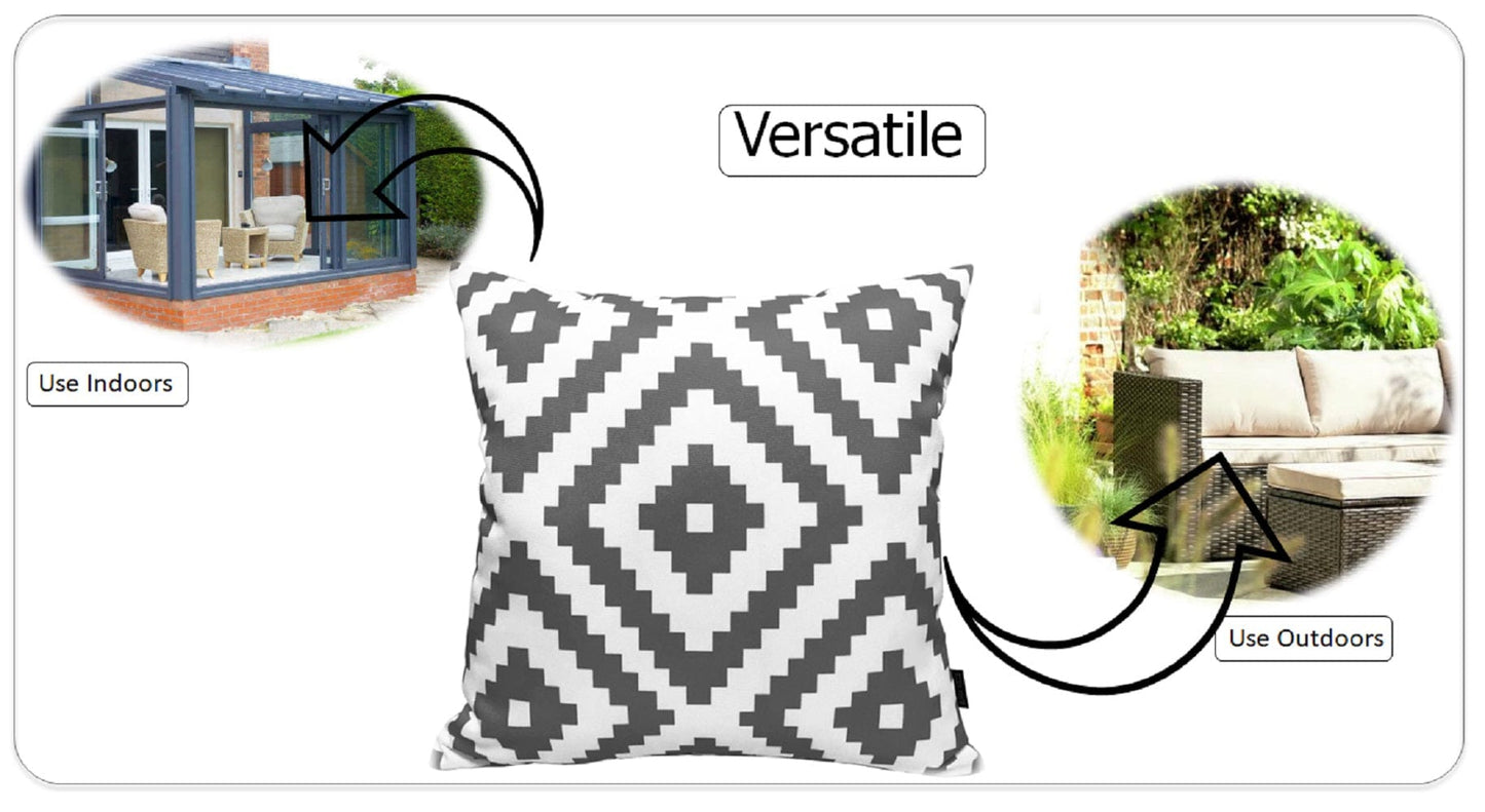Coussins d'extérieur imperméables Nairobi Anthracite pour Patio Jardin Plage 43 x 43 cm Élégants Durables Faciles à Nettoyer par OLIVIA ROCCO