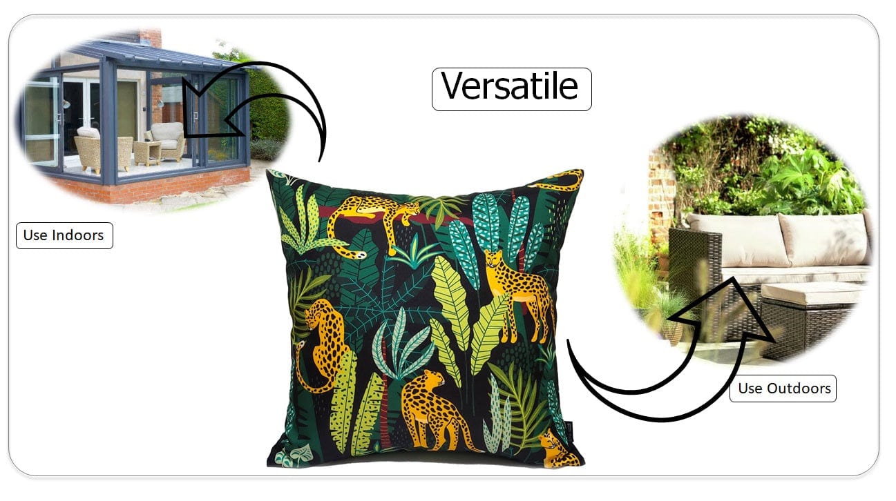 Coussins d'extérieur imperméables Safari 43x43cm Confort Premium Durables Remplis de fibres creuses Résistants à l'eau Décor élégant pour Patio Jardin Plage Voyage par OLIVIA ROCCO