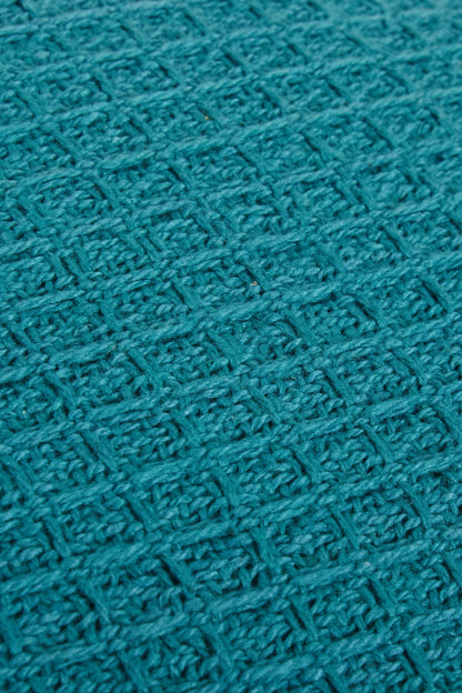 OLIVIA ROCCO Lisbon Pure Indian Cotton Handwoven Honeycomb Cushion Covers 17x17 and 24x24