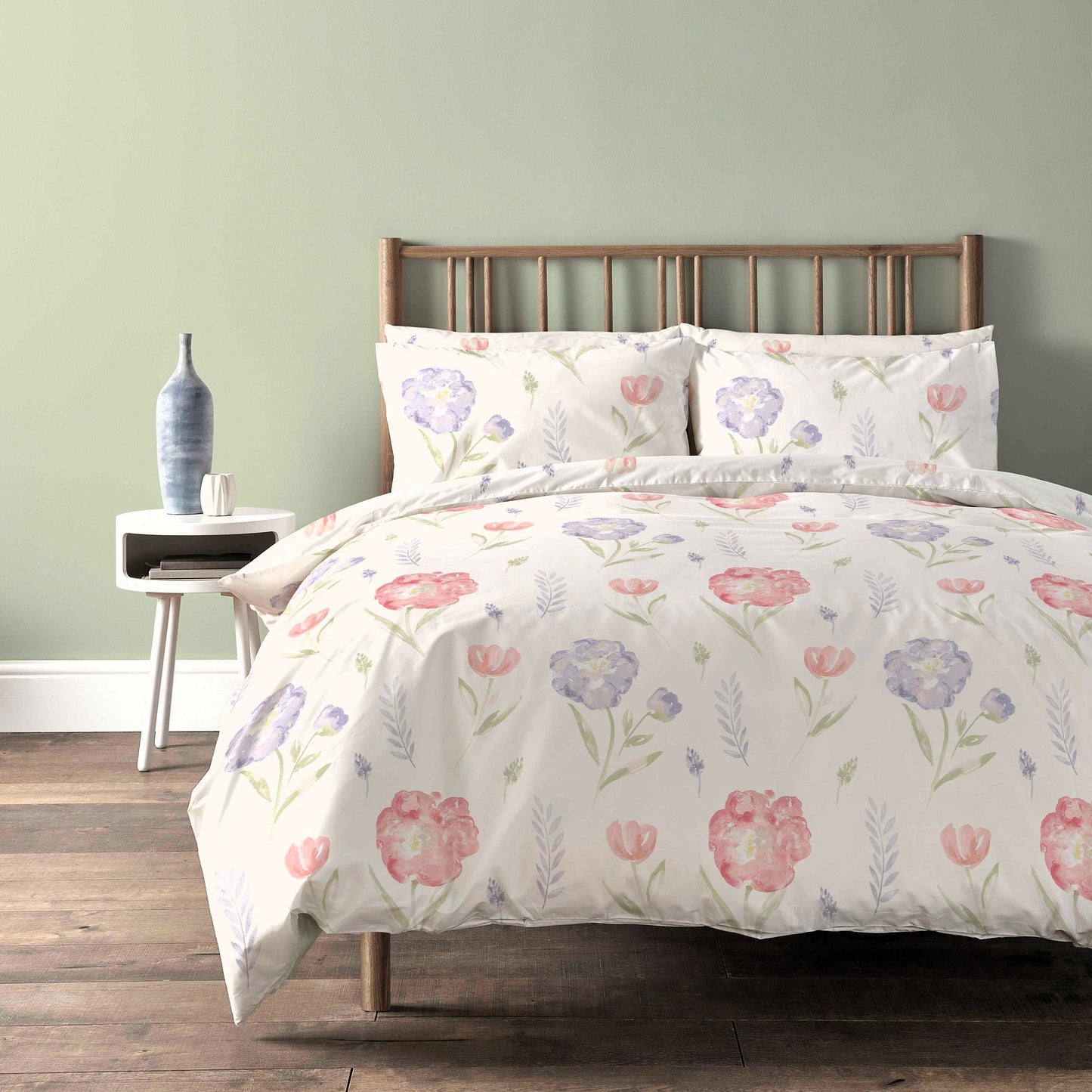 OLIVIA ROCCO Parure de Lit Luxe Ultra Doux Coton Riche Entretien Facile Confortable Housse de Couette et Taies d'Oreiller Incluses en Tailles Simple Double King