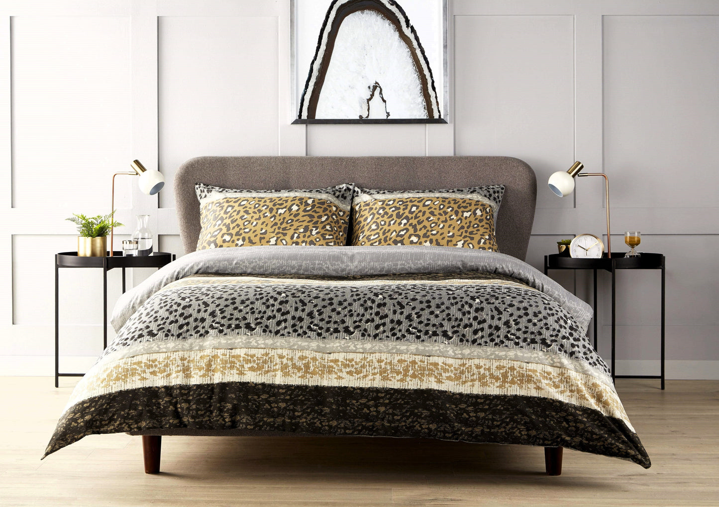 OLIVIA ROCCO Parure de Lit Luxe Ultra Doux Coton Riche Entretien Facile Confortable Housse de Couette et Taies d'Oreiller Incluses en Tailles Simple Double King