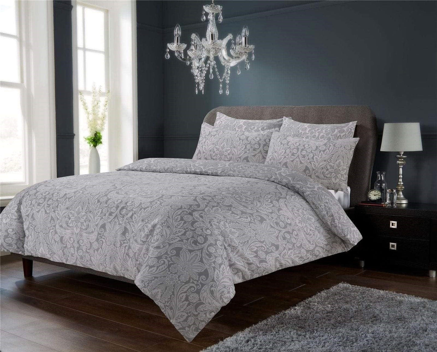 OLIVIA ROCCO Parure de Lit Luxe Ultra Doux Coton Riche Entretien Facile Confortable Housse de Couette et Taies d'Oreiller Incluses en Tailles Simple Double King