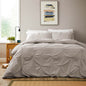 OLIVIA ROCCO Textured Pintuck Ruffles Pleated Microfibre Duvet Cover Set With Pillowcases