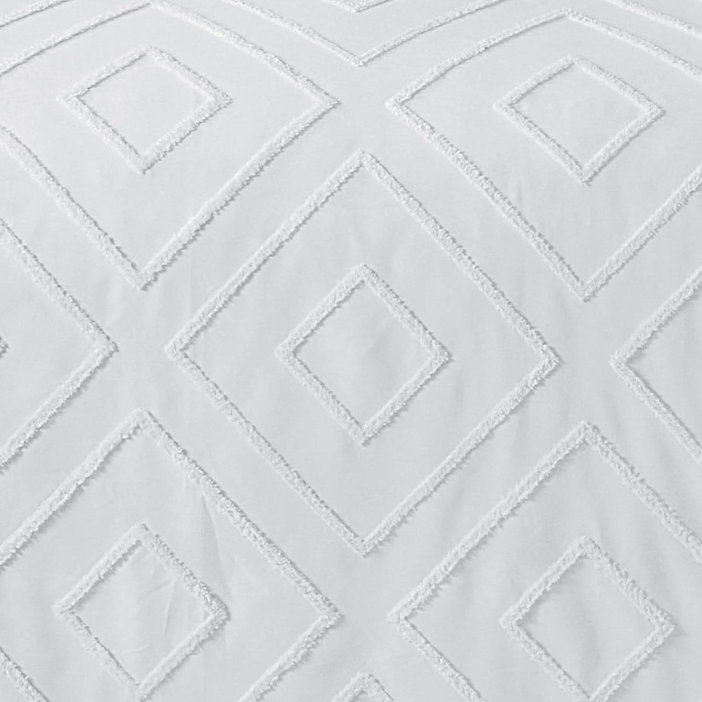 Parure de Lit Housse de Couette Tuftée avec Taies d'Oreiller Grise Blanche Naturelle Élégante Facile d'Entretien Tailles Simple Double King par OLIVIA ROCCO