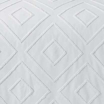 Parure de Lit Housse de Couette Tuftée avec Taies d'Oreiller Grise Blanche Naturelle Élégante Facile d'Entretien Tailles Simple Double King par OLIVIA ROCCO