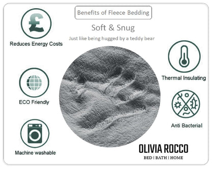 Parure de lit réversible imprimé feuilles en polaire Teddy, polaire Sherpa ultra douce pour lits simples, doubles ou King Size, par OLIVIA ROCCO