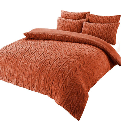 Parure de lit réversible imprimé feuilles en polaire Teddy, polaire Sherpa ultra douce pour lits simples, doubles ou King Size, par OLIVIA ROCCO
