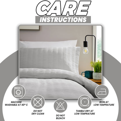 Parure de lit housse de couette en microfibre Belgravia grise avec taies d'oreiller, douce, facile d'entretien, moderne, par OLIVIA ROCCO