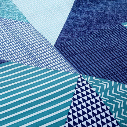 Parure de lit réversible Jasper Teal à imprimé durable avec fermeture boutonnée par OLIVIA ROCCO – Décoration de chambre élégante en tailles simple, double et King – Polyester de qualité supérieure