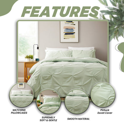 Housse de Couette Microfibre Vert Sauge avec Taies d'Oreiller Douce Respirante Facile d'Entretien par OLIVIA ROCCO