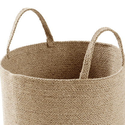 Grand panier à linge en coton tressé avec poignées, bac de rangement durable en corde pour vêtements, jouets, articles ménagers, organiseur polyvalent en noir, gris et naturel, OLIVIA ROCCO