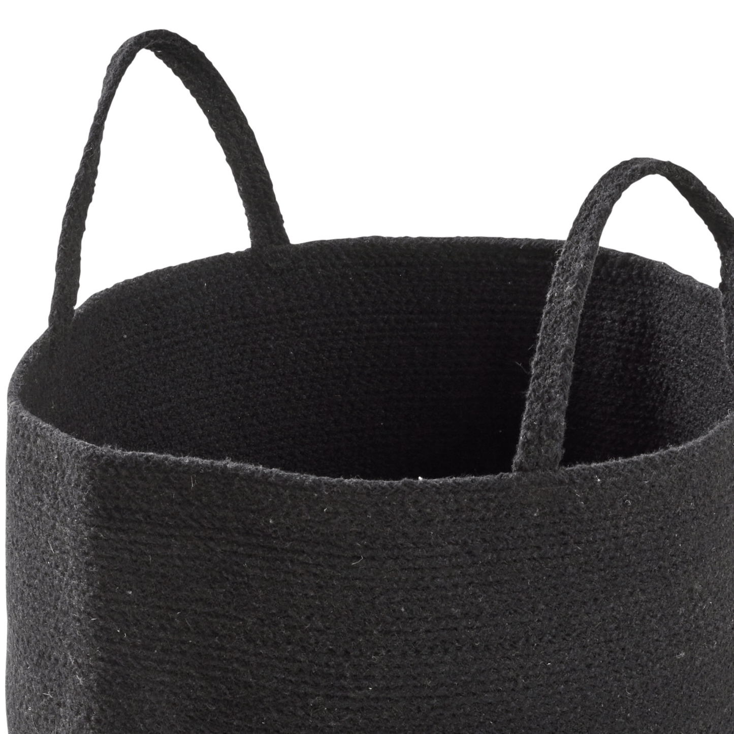 Grand panier à linge en coton tressé avec poignées, bac de rangement durable en corde pour vêtements, jouets, articles ménagers, organiseur polyvalent en noir, gris et naturel, OLIVIA ROCCO