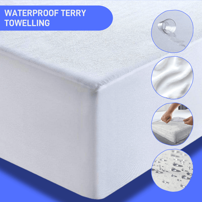 Protège-matelas imperméable en éponge avec jupe profonde, très absorbant, silencieux et confortable, toutes tailles de lit, certifié OEKO-TEX par OLIVIA ROCCO