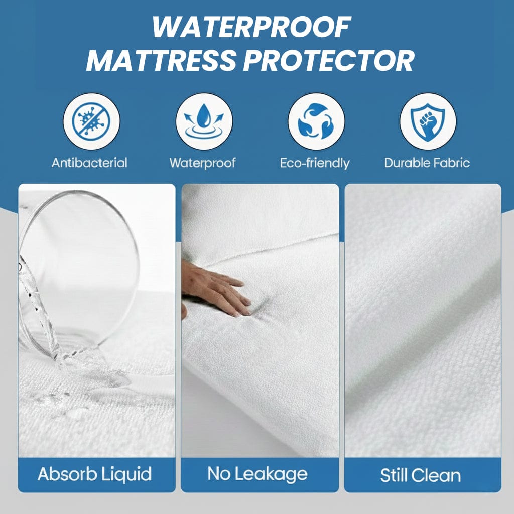 Protège-matelas imperméable en éponge avec jupe profonde, très absorbant, silencieux et confortable, toutes tailles de lit, certifié OEKO-TEX par OLIVIA ROCCO