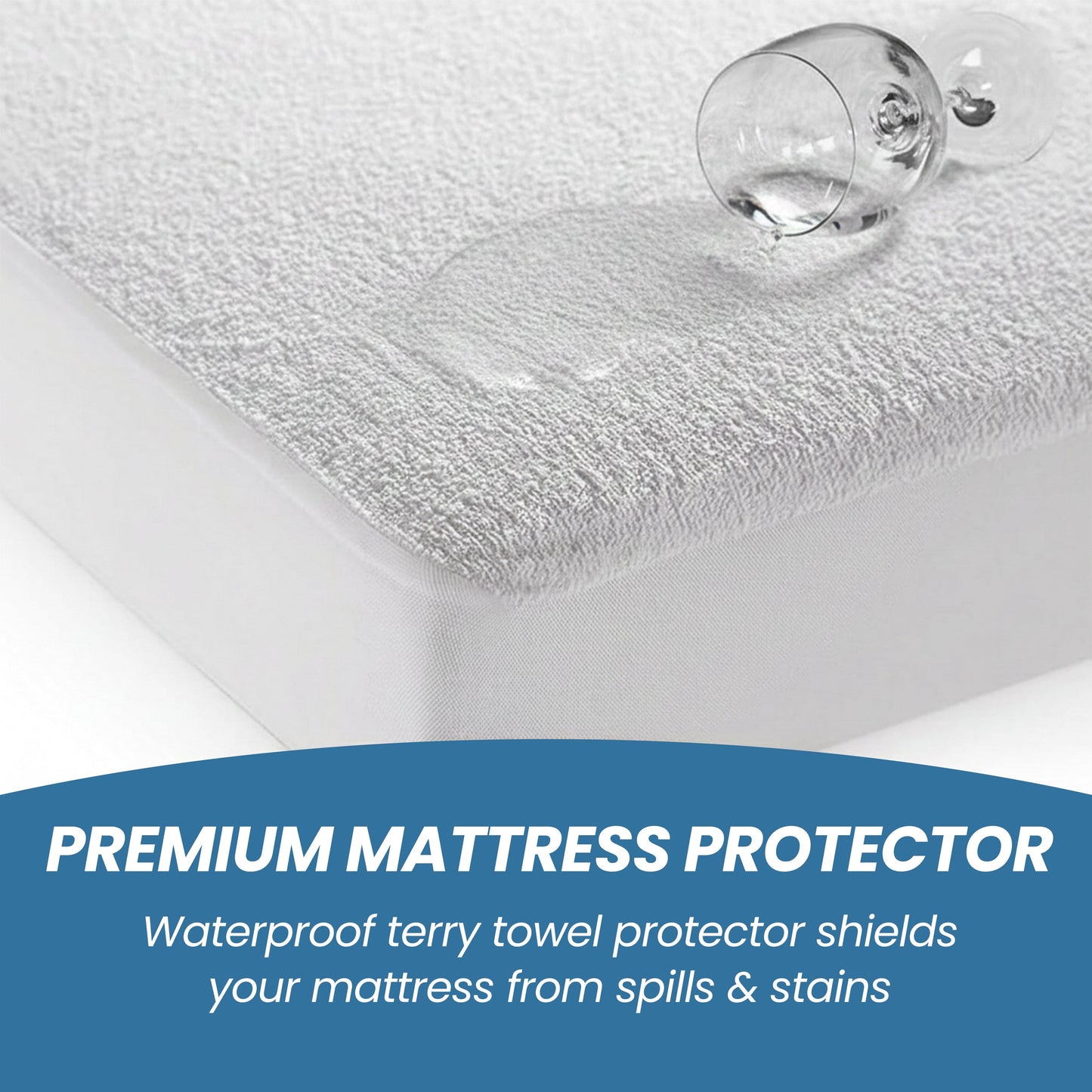 Protège-matelas imperméable en éponge avec jupe profonde, très absorbant, silencieux et confortable, toutes tailles de lit, certifié OEKO-TEX par OLIVIA ROCCO