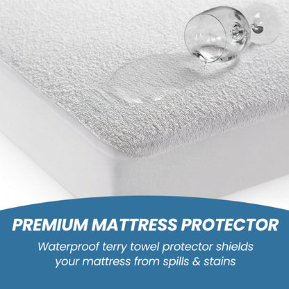 Protège-matelas imperméable en éponge avec jupe profonde, très absorbant, silencieux et confortable, toutes tailles de lit, certifié OEKO-TEX par OLIVIA ROCCO