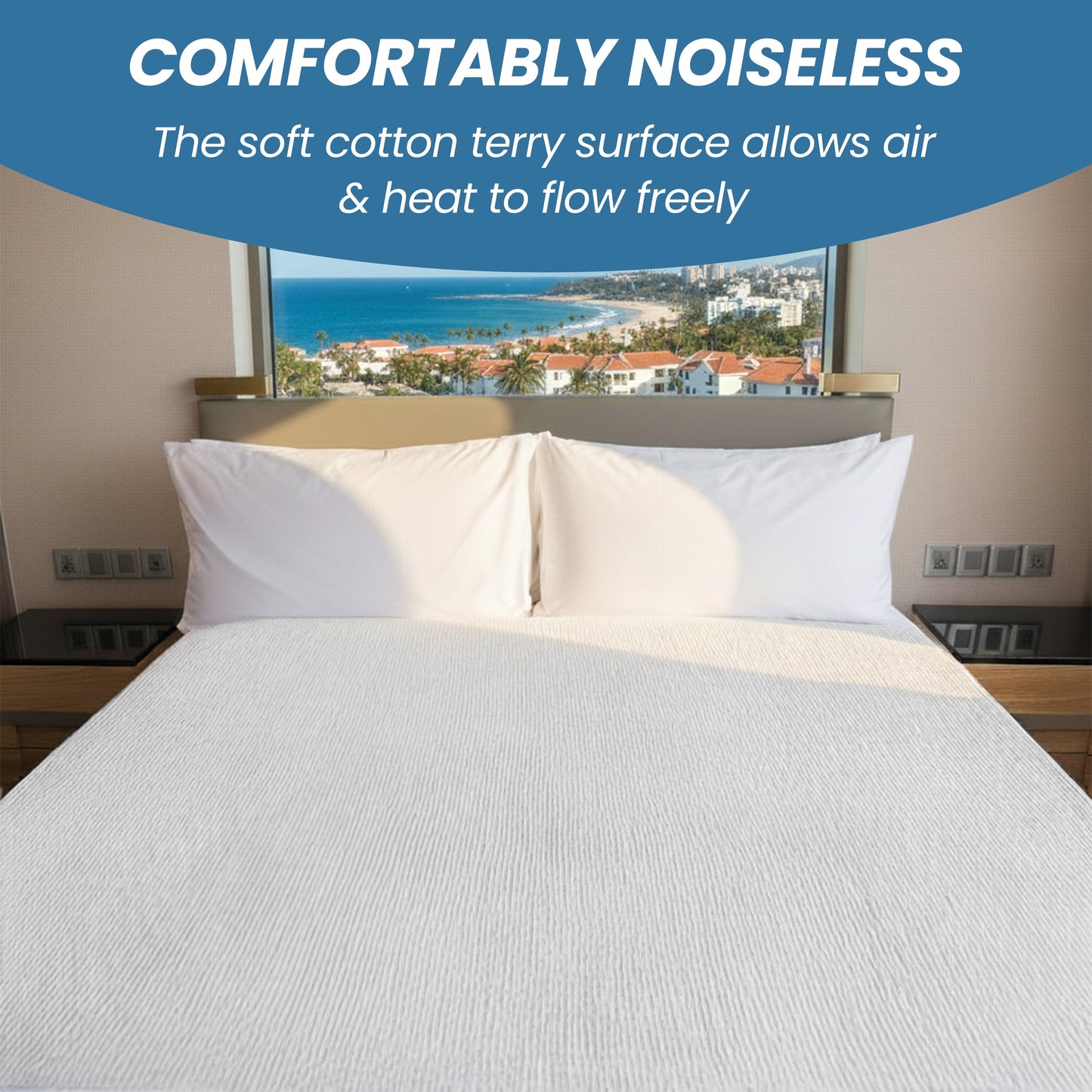 Protège-matelas imperméable en éponge avec jupe profonde, très absorbant, silencieux et confortable, toutes tailles de lit, certifié OEKO-TEX par OLIVIA ROCCO
