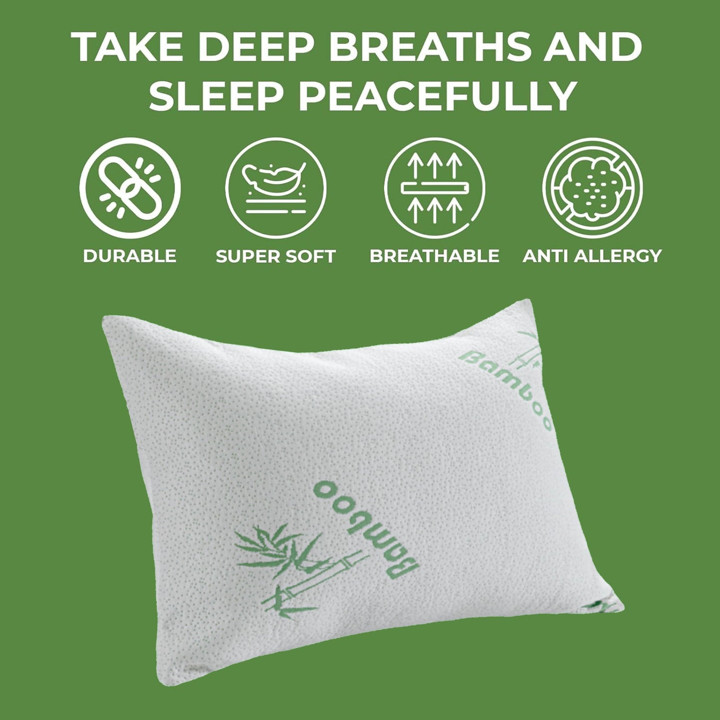 Oreiller en mousse à mémoire de forme de bambou Hypoallergénique Rafraîchissant Luxueux Rembourrage en fibres de qualité supérieure pour un confort et un soutien optimaux par OLIVIA ROCCO