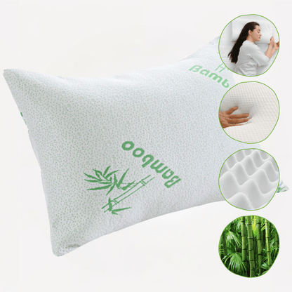Oreiller en mousse à mémoire de forme de bambou Hypoallergénique Rafraîchissant Luxueux Rembourrage en fibres de qualité supérieure pour un confort et un soutien optimaux par OLIVIA ROCCO