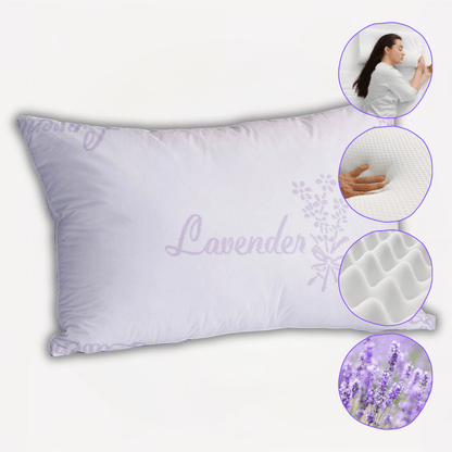 Oreiller d'Hôtel Unique Infusé à la Lavande Microfibre Hypoallergénique Garnissage Fibre de Luxe Premium pour un Confort et un Soutien Supérieurs par OLIVIA ROCCO