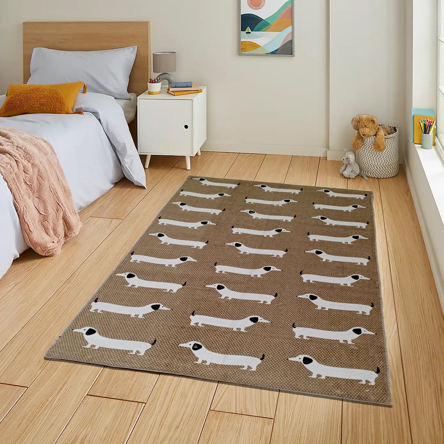 Tapis imprimé animal Chien saucisse Moderne Antidérapant Doux Durable Tapis de sol pour Salon Chambre Couloir & Bureau par OLIVIA ROCCO