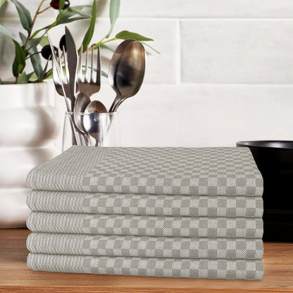 Lot de 5 torchons en coton 100% grand format super absorbants séchage rapide résistants à carreaux pour cuisine maison et usage professionnel par OLIVIA ROCCO