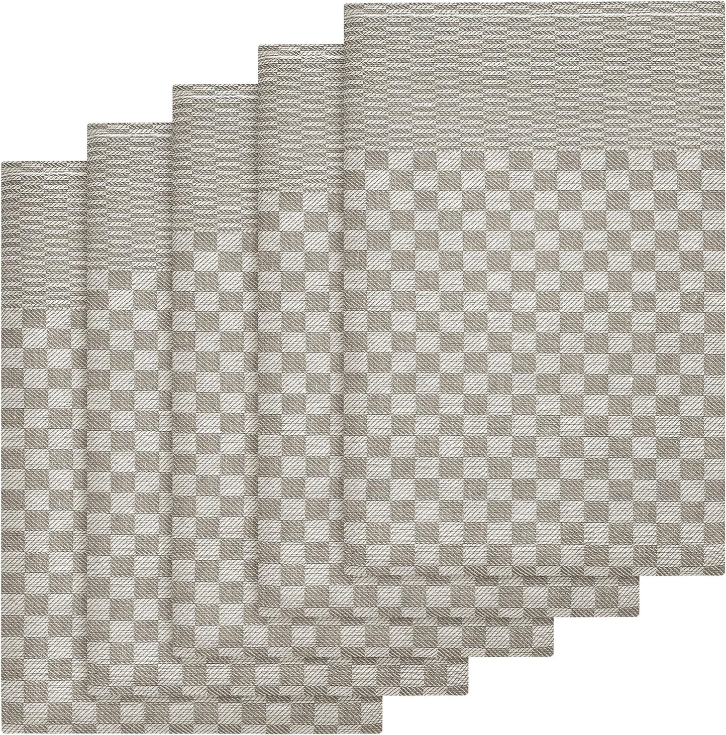 Lot de 5 torchons en coton 100% grand format super absorbants séchage rapide résistants à carreaux pour cuisine maison et usage professionnel par OLIVIA ROCCO