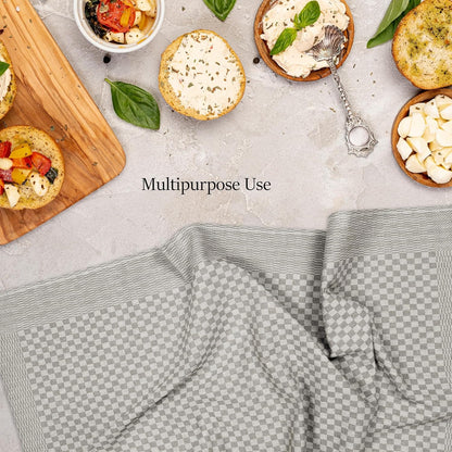 Lot de 5 torchons en coton 100% grand format super absorbants séchage rapide résistants à carreaux pour cuisine maison et usage professionnel par OLIVIA ROCCO
