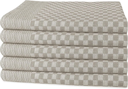 Lot de 5 torchons en coton 100% grand format super absorbants séchage rapide résistants à carreaux pour cuisine maison et usage professionnel par OLIVIA ROCCO