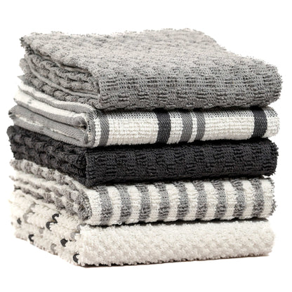 OLIVIA ROCCO 5 Pack Cotton Terry Kitchen Towels 45x65cm Super Absorbent Quick Drying