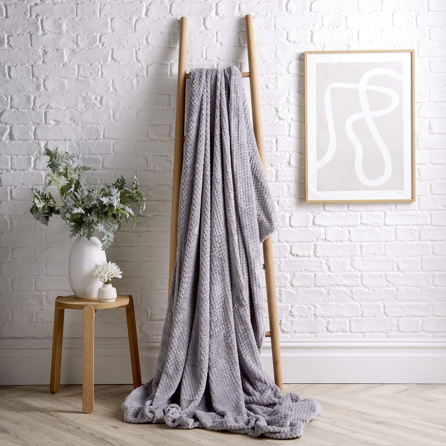 OLIVIA ROCCO Cloud Honeycomb Throw Oversized Chunky Soft Fleece Blanket Faux Fur