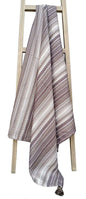 Plaid Bohème Mia avec Motif à Rayures Tribales et Bords à Pompons en Polyester Doux pour Canapés et Lits aux Couleurs Apaisantes par OLIVIA ROCCO