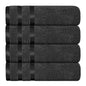 OLIVIA ROCCO Belmont Viscose Stripe Grey Towels 100% Cotton Hotel Quality Super Absorbent