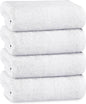 OLIVIA ROCCO Bath Sheets 500GSM Ultra Soft Super Absorbent Quick Dry Cotton White Grey Hotel-Quality Deep Fitted Easy-Care