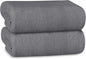 OLIVIA ROCCO Bath Sheets 500GSM Ultra Soft Super Absorbent Quick Dry Cotton White Grey Hotel-Quality Deep Fitted Easy-Care