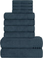 Ensemble de 10 serviettes de luxe Monaco en coton égyptien 500 GSM avec 4 gants de toilette, 4 serviettes à main et 2 serviettes de bain pour la salle de bain par OLIVIA ROCCO
