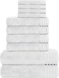 Ensemble de 10 serviettes de luxe Monaco en coton égyptien 500 GSM avec 4 gants de toilette, 4 serviettes à main et 2 serviettes de bain pour la salle de bain par OLIVIA ROCCO