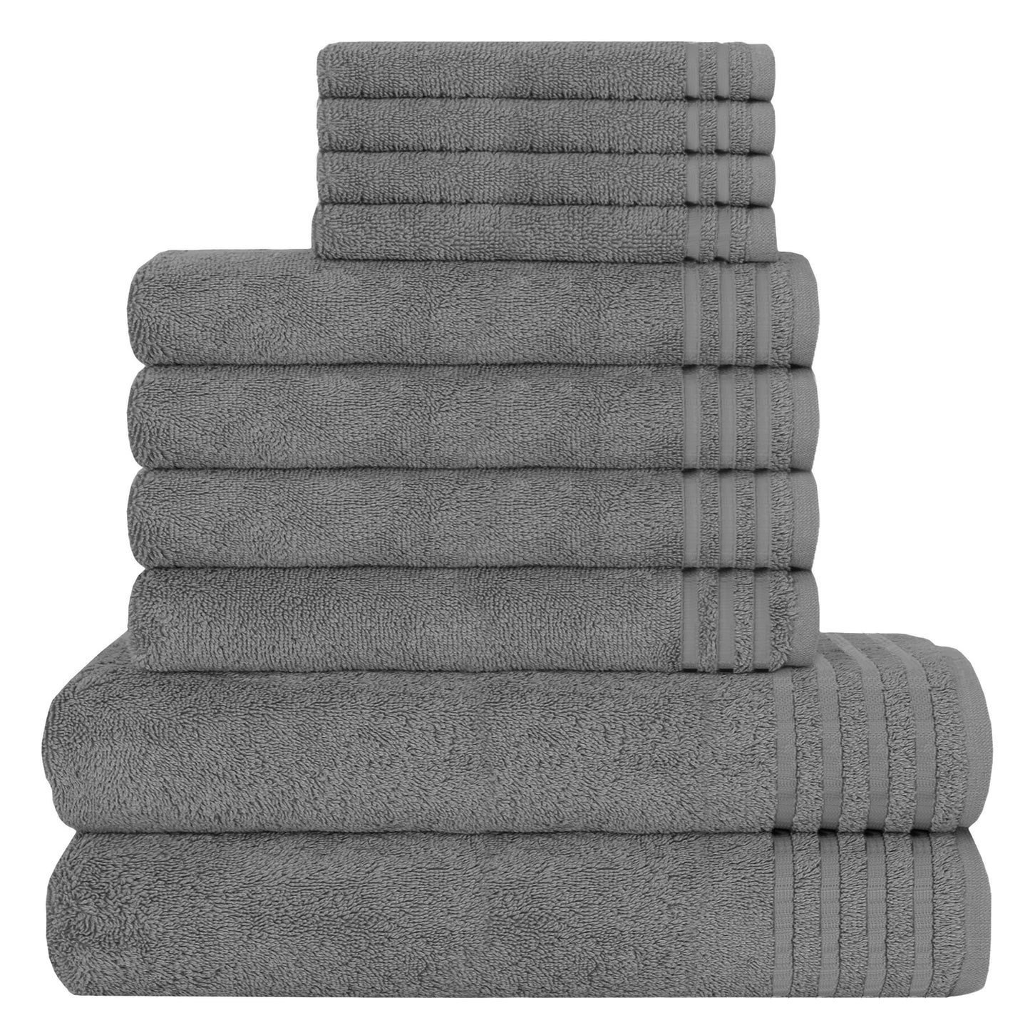 Ensemble de 10 serviettes de luxe Monaco en coton égyptien 500 GSM avec 4 gants de toilette, 4 serviettes à main et 2 serviettes de bain pour la salle de bain par OLIVIA ROCCO