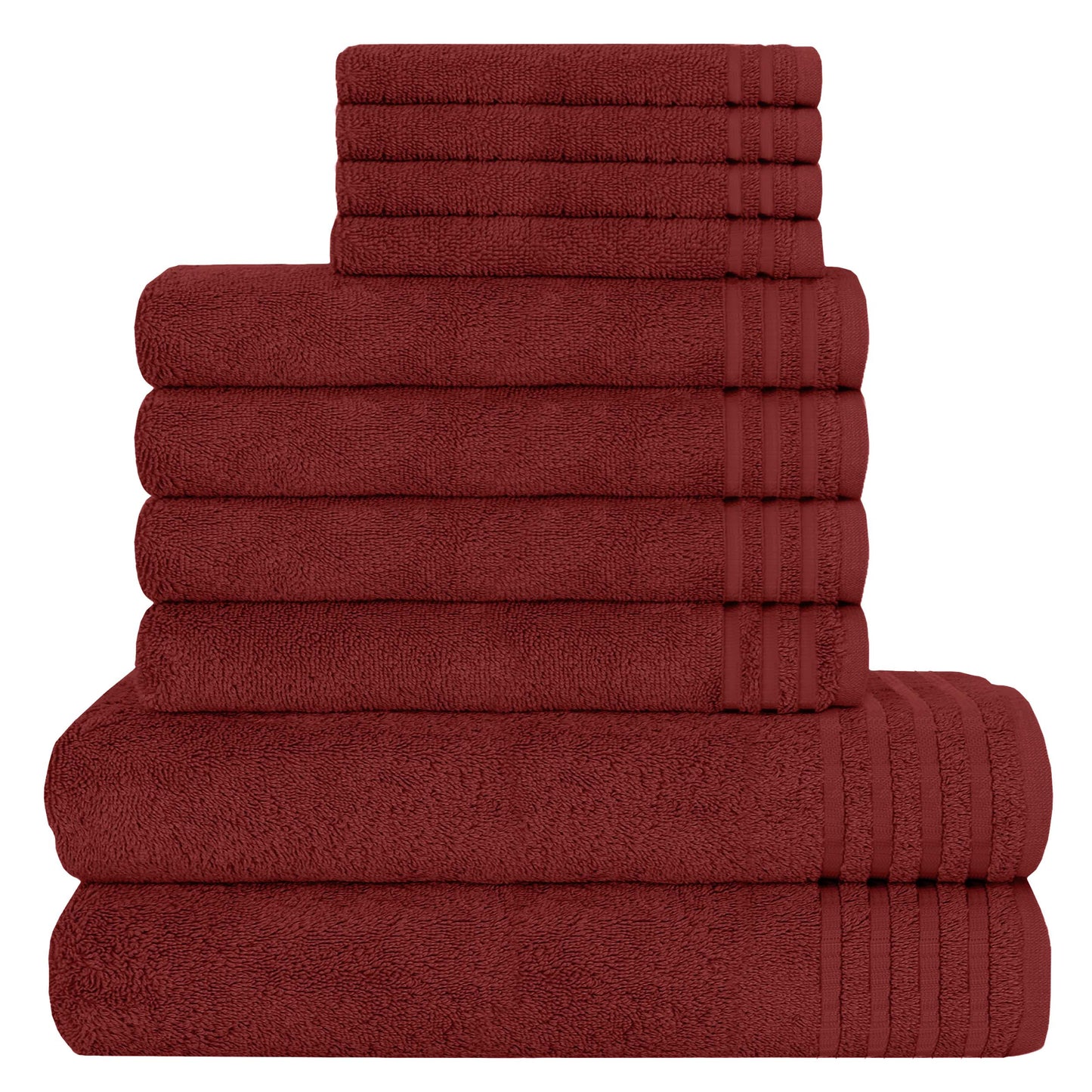 Ensemble de 10 serviettes de luxe Monaco en coton égyptien 500 GSM avec 4 gants de toilette, 4 serviettes à main et 2 serviettes de bain pour la salle de bain par OLIVIA ROCCO