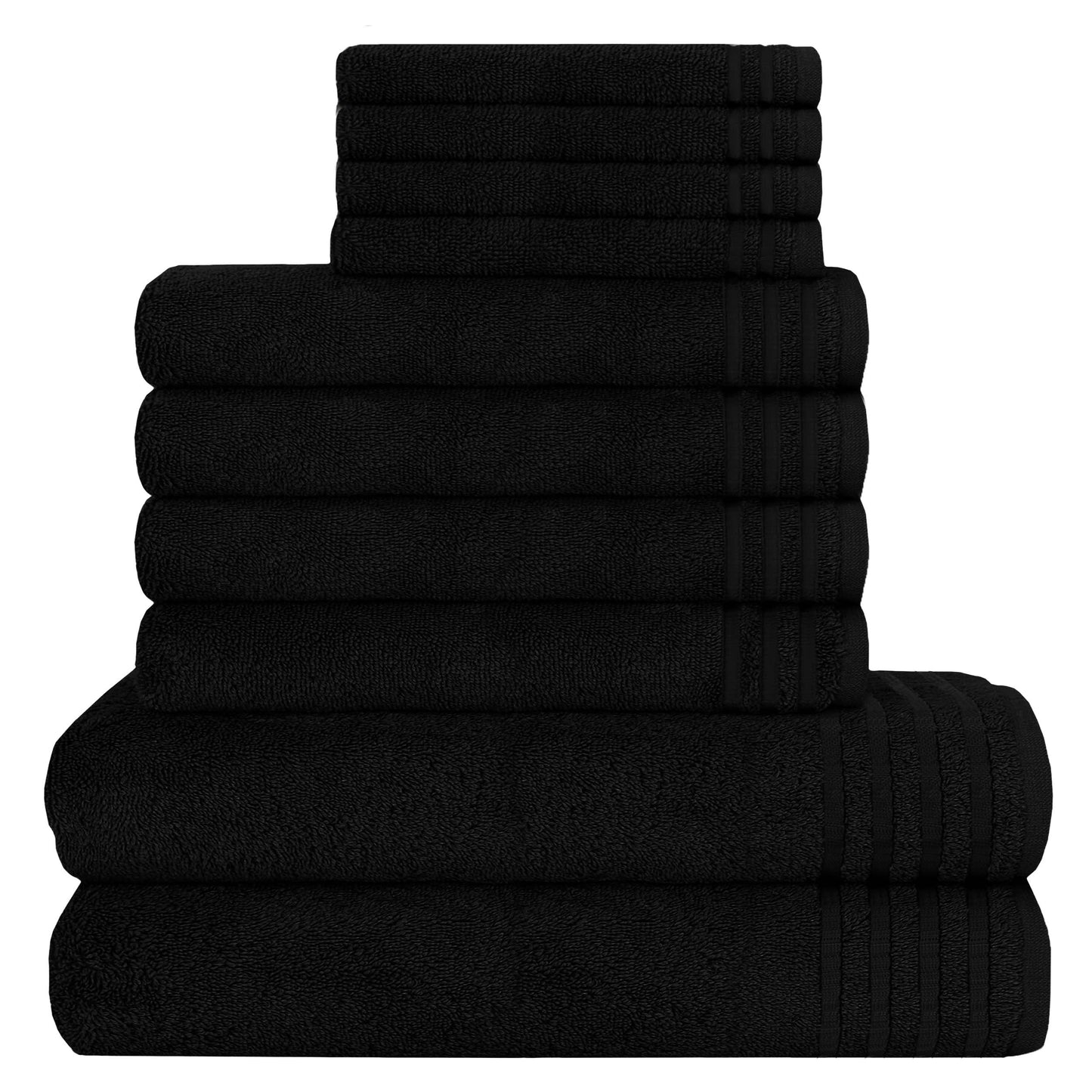 Ensemble de 10 serviettes de luxe Monaco en coton égyptien 500 GSM avec 4 gants de toilette, 4 serviettes à main et 2 serviettes de bain pour la salle de bain par OLIVIA ROCCO