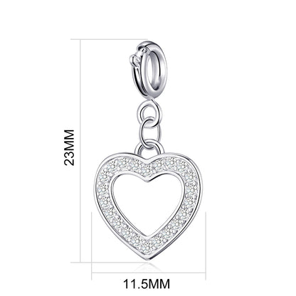Open Heart Charm Created with Zircondia® Crystals
