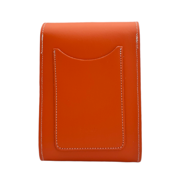Pochette de téléphone de festival en cuir faite main - Orange