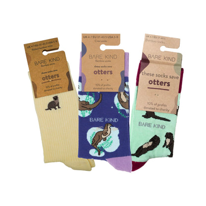 Le lot de 3 paires de chaussettes en bambou Otter
