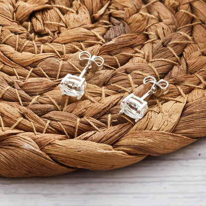 Oval Earrings Created with Zircondia® Crystals