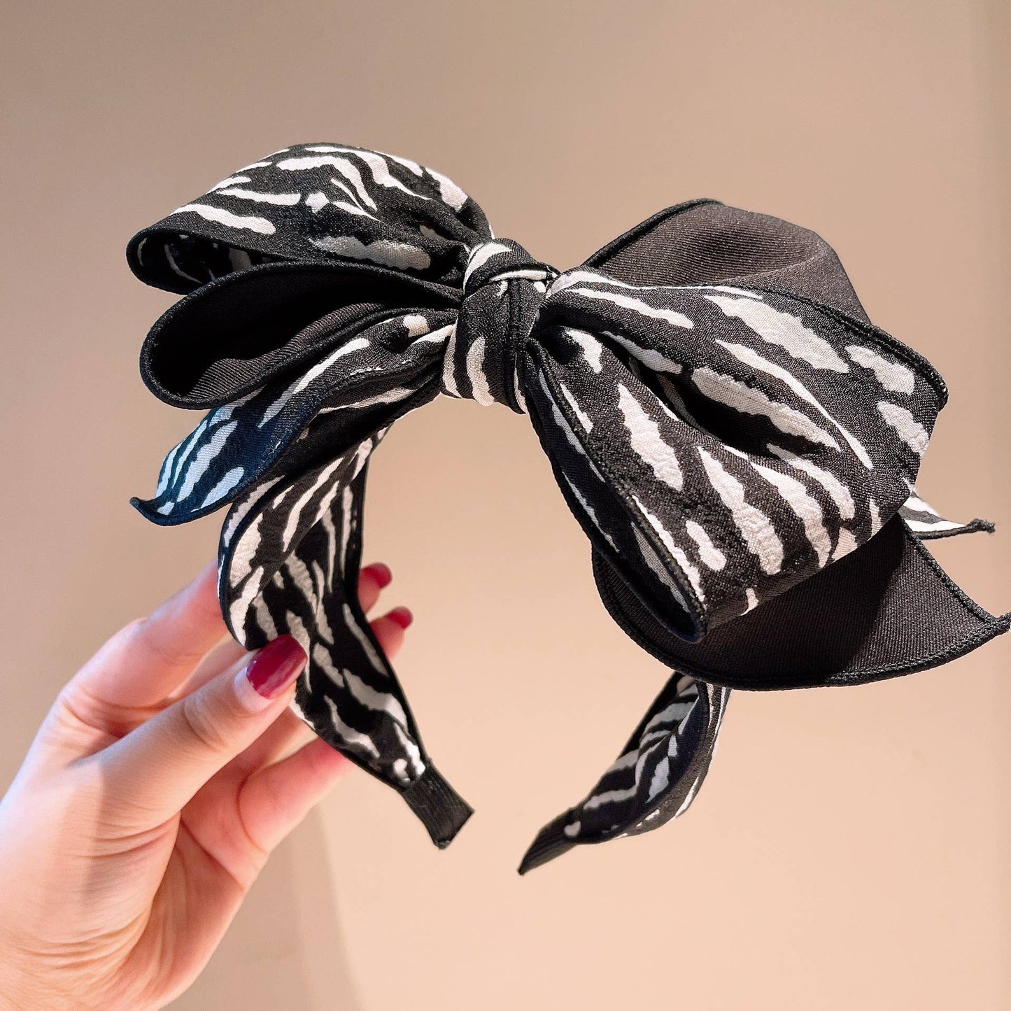 Oversized Bow Zebra Print Headband
