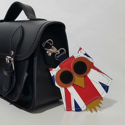 Owl Bag Charm - Union Jack Navy Blue
