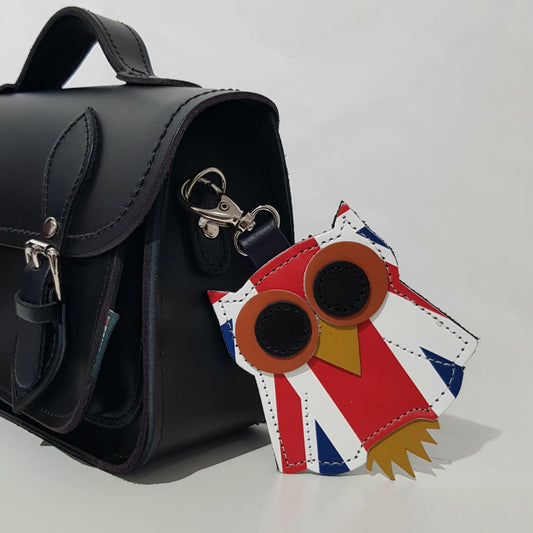 Owl Bag Charm - Union Jack Navy Blue