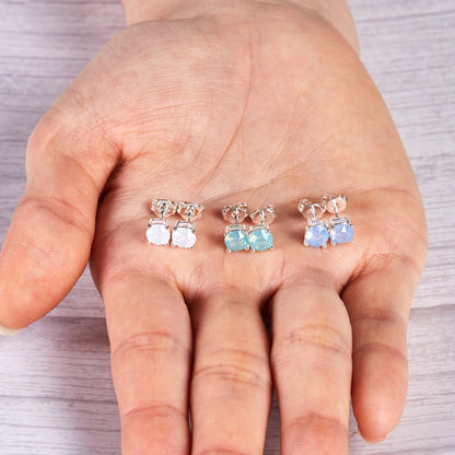 Pack of Three Opal Earrings Created with Zircondia® Crystals