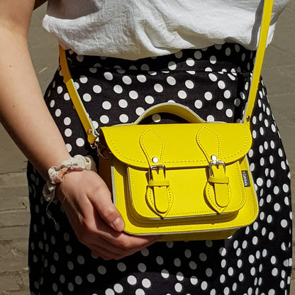 Micro-sacoche en cuir fait main - Jaune jonquille pastel
