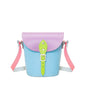 Handmade Leather Barrel Bag - Pastel Kaleidoscope